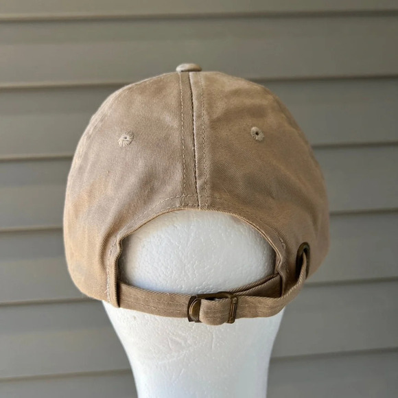 Vintage 90s Polo Jeans Ralph Lauren Company Tan Adjustable Hat Cap - Picture 4 of 9